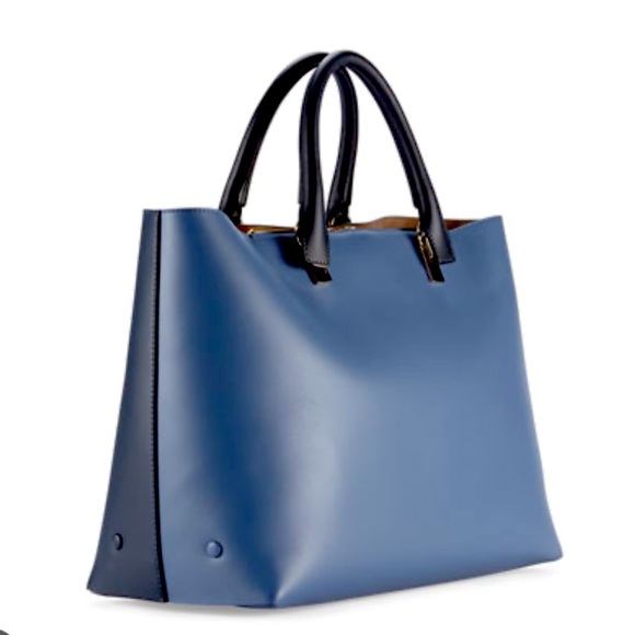 💖 PRISTINE‼️ Authentic Chloé Baylee Bicolor Tote Bag in Navy/Blue✨✨✨ - Picture 1 of 16